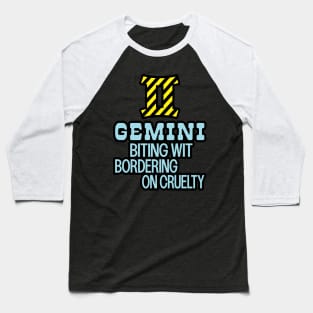 Gemini astrology zodiac sign biting wit sarcasm warning tape Baseball T-Shirt